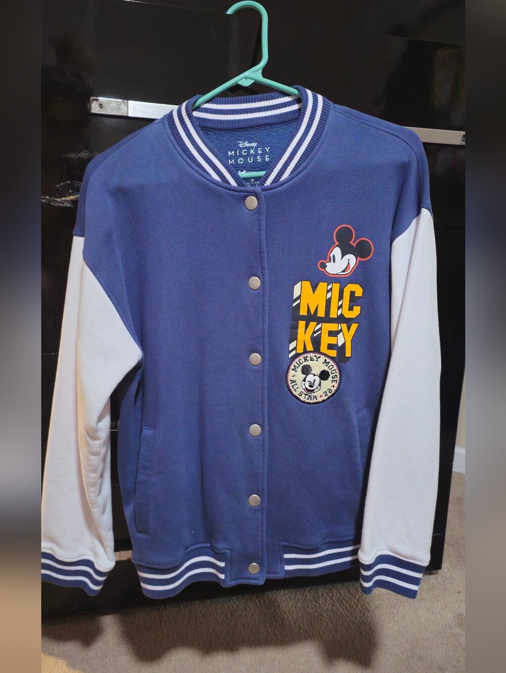 Disney Navy & White Mickey Varsity Jacket
